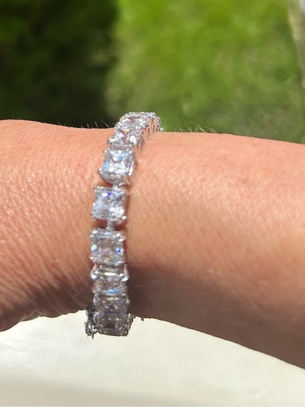 NWOT Swarovski Matrix Square-Set Tennis Bracelet - Picture 3 of 10